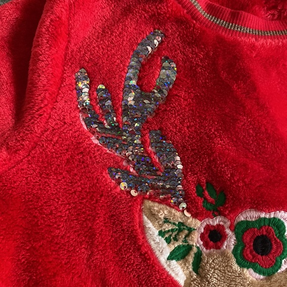 Red Reindeer Sequin Sweater - Picture 3 of 5